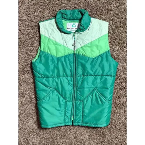 1970's Green Color Blocked Down Puffer Vest from Pacific Trail - Picture 6 of 10